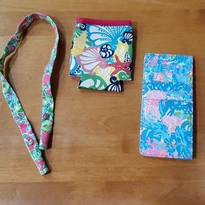 Lilly Pulitzer wallet, koozie, croakie